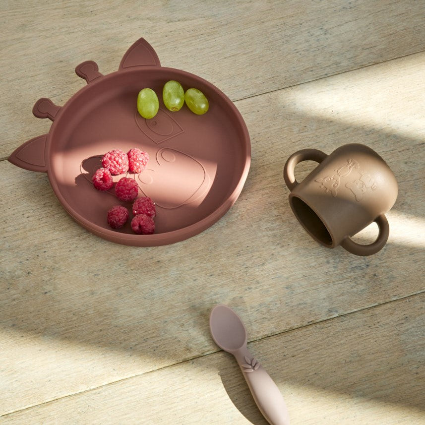 nuuroo Akila silikone tallerken - 2 stk. Tallerken Mahogany