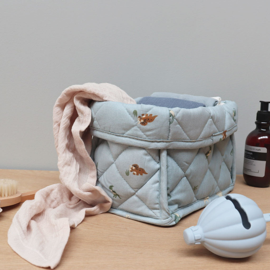 nuuroo Petu Petu - Kres quiltet opbevaringskurv - stor Storage bag Dino