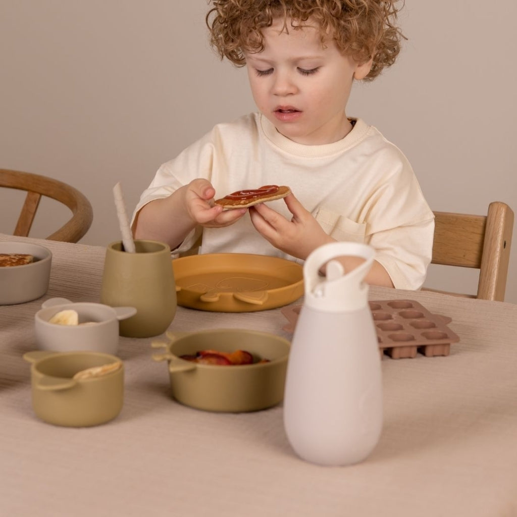 nuuroo Rosa silikone snackskål - 2 stk. Snackskål Olive green