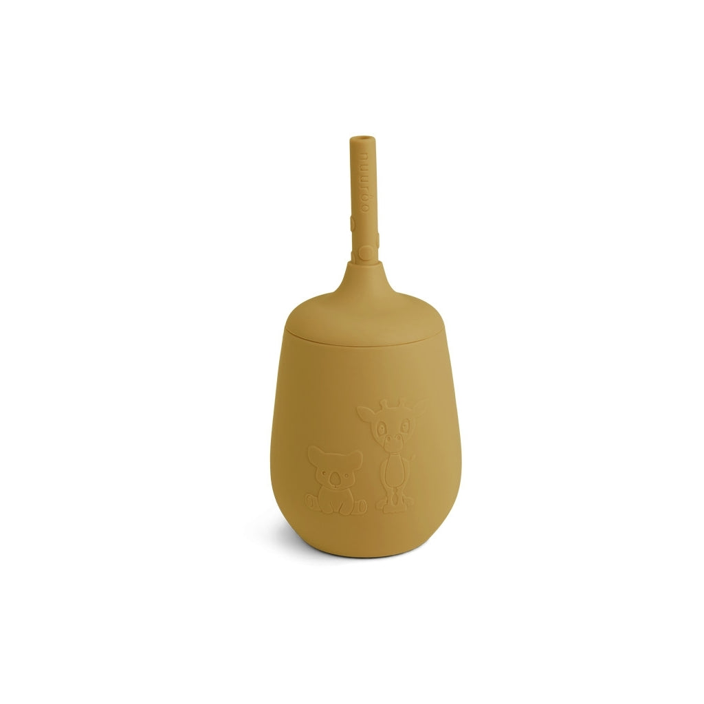 nuuroo Adita silikone kop med sugerør Kop Dusty yellow