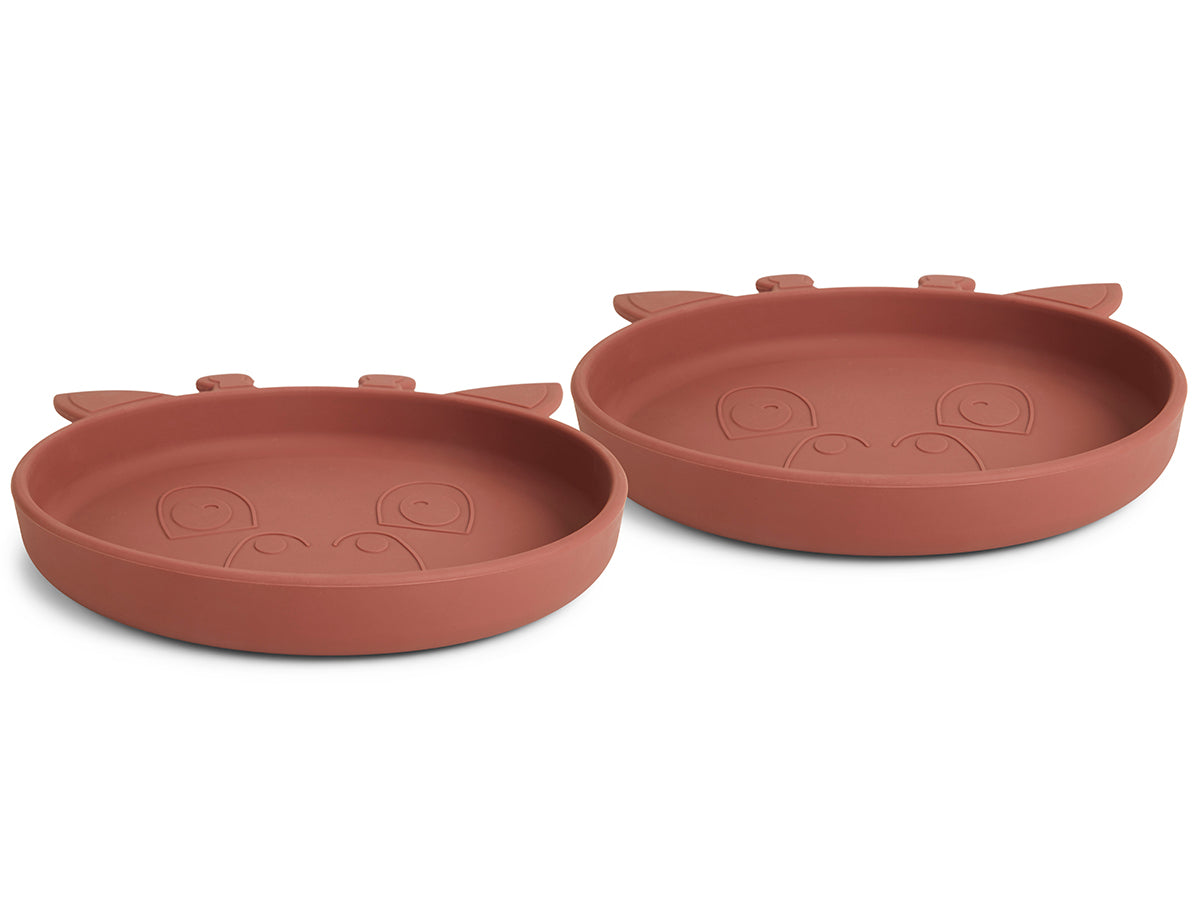 nuuroo Akila silikone tallerken - 2 stk. Tallerken Mahogany