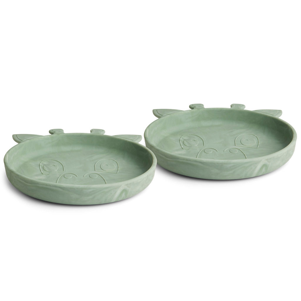 nuuroo Akila silikone tallerken - 2 stk. Tallerken Light green mix