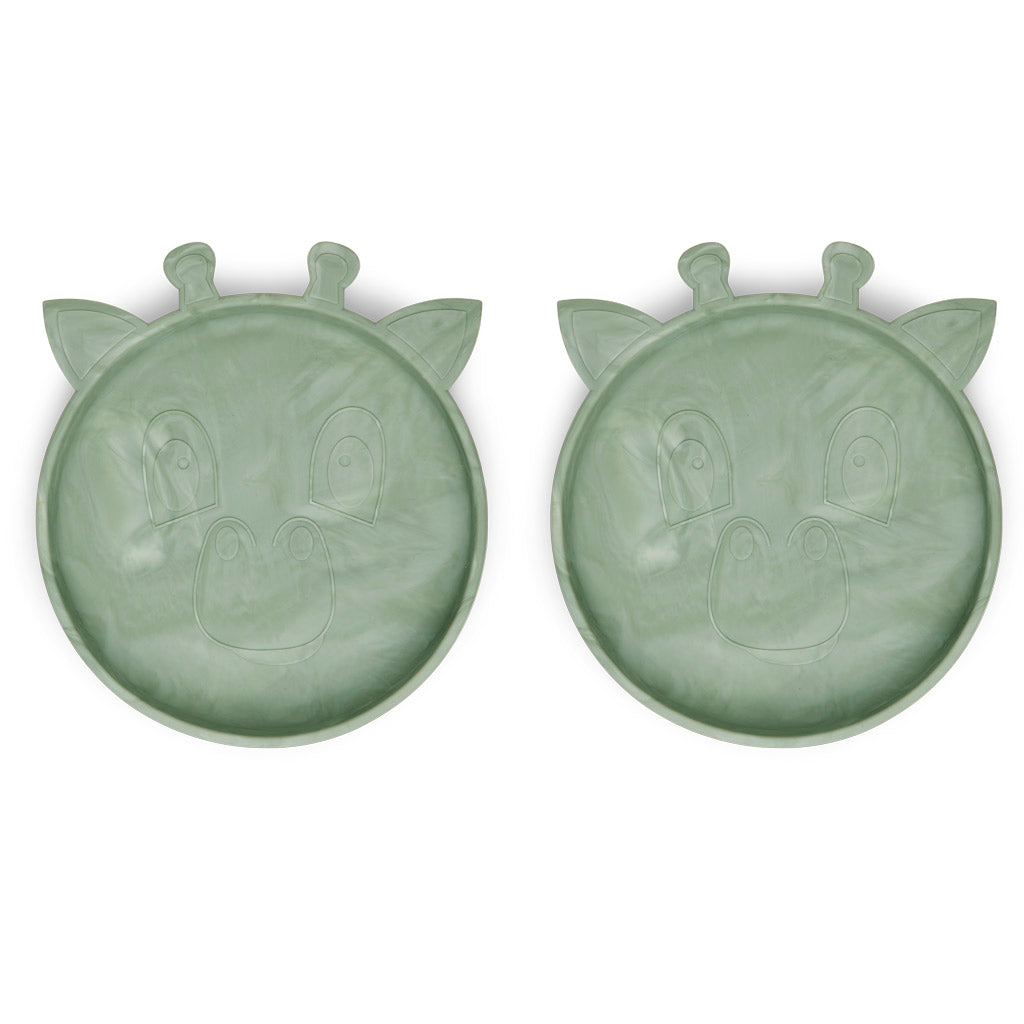 nuuroo Akila silikone tallerken - 2 stk. Tallerken Light green mix