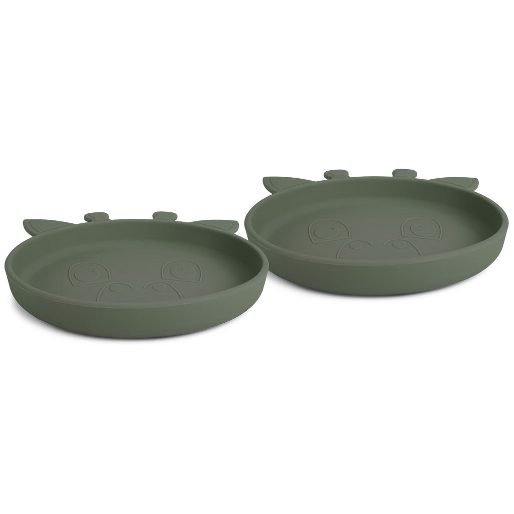 nuuroo Akila silikone tallerken - 2 stk. Tallerken Dusty green