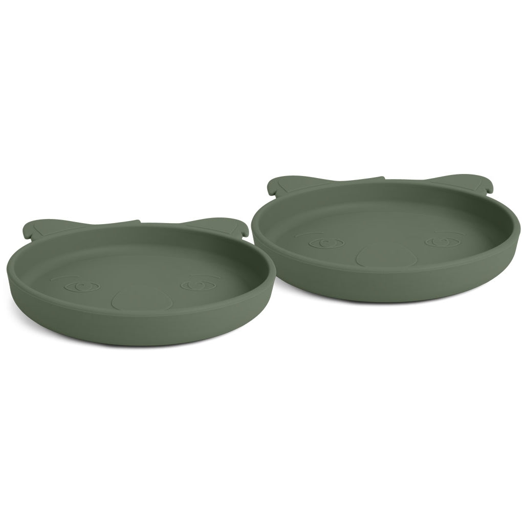 nuuroo Akila silikone tallerken - 2 stk. Tallerken Dusty green