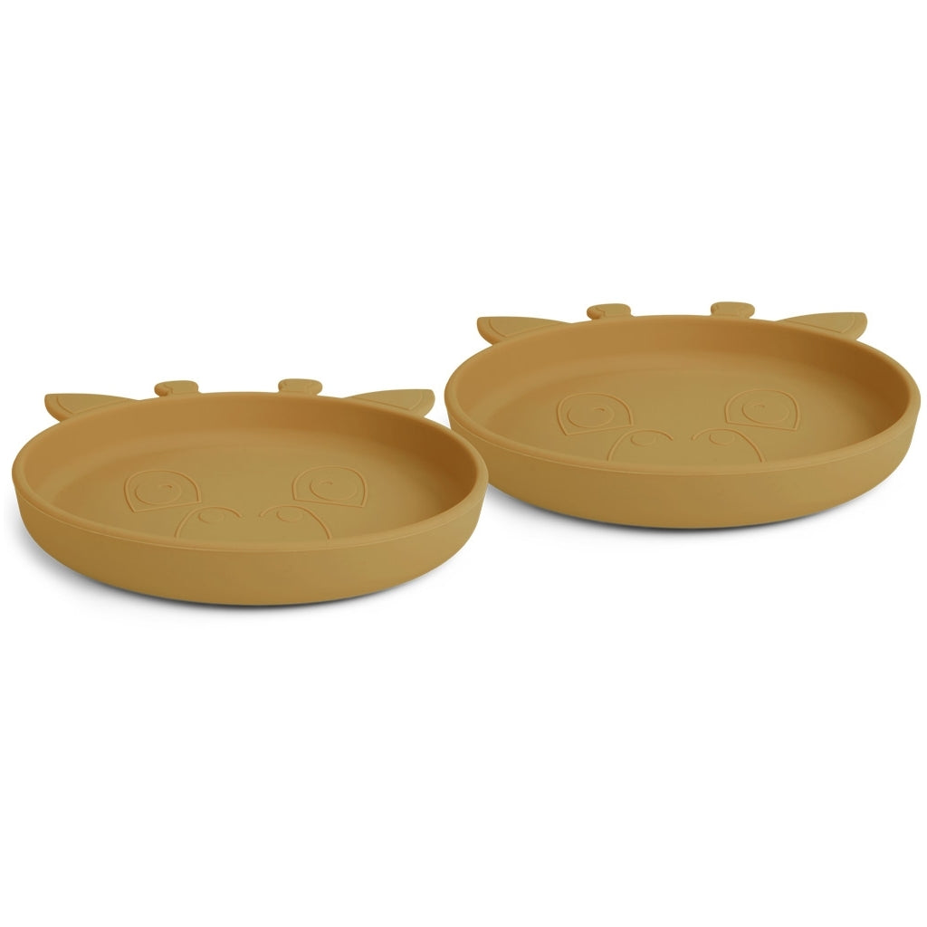 nuuroo Akila silikone tallerken 2-pak Tallerken Dusty yellow