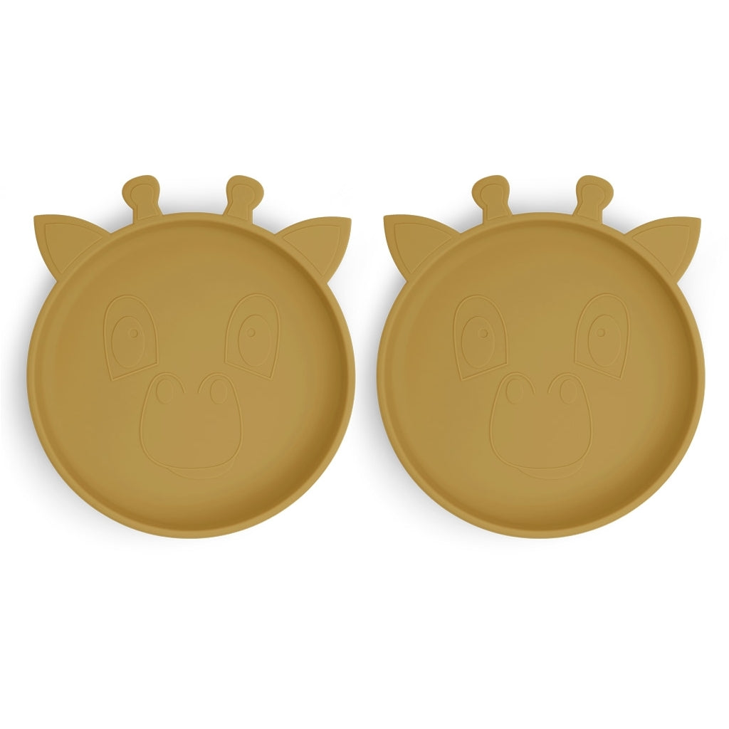 nuuroo Akila silikone tallerken 2-pak Tallerken Dusty yellow