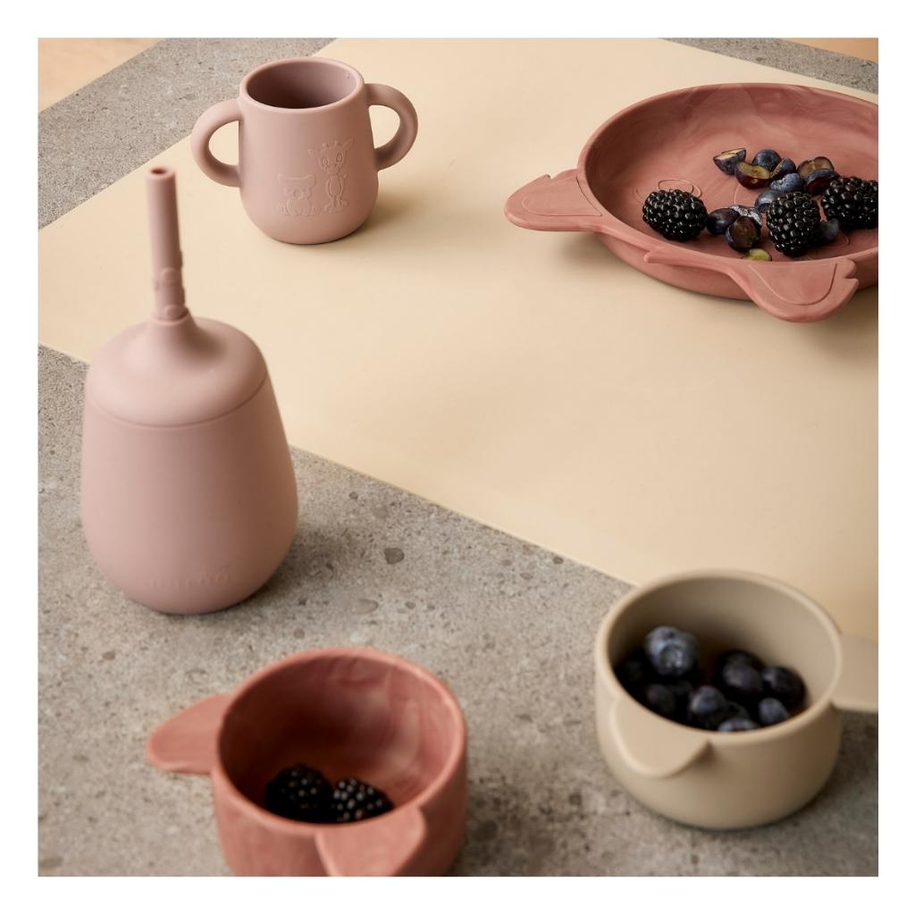 nuuroo Rosa silikone snackskål - 2 stk. Snackskål Cobblestone