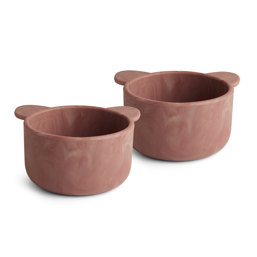 nuuroo Rosa silikone snackskål - 2 stk. Snackskål Red mix