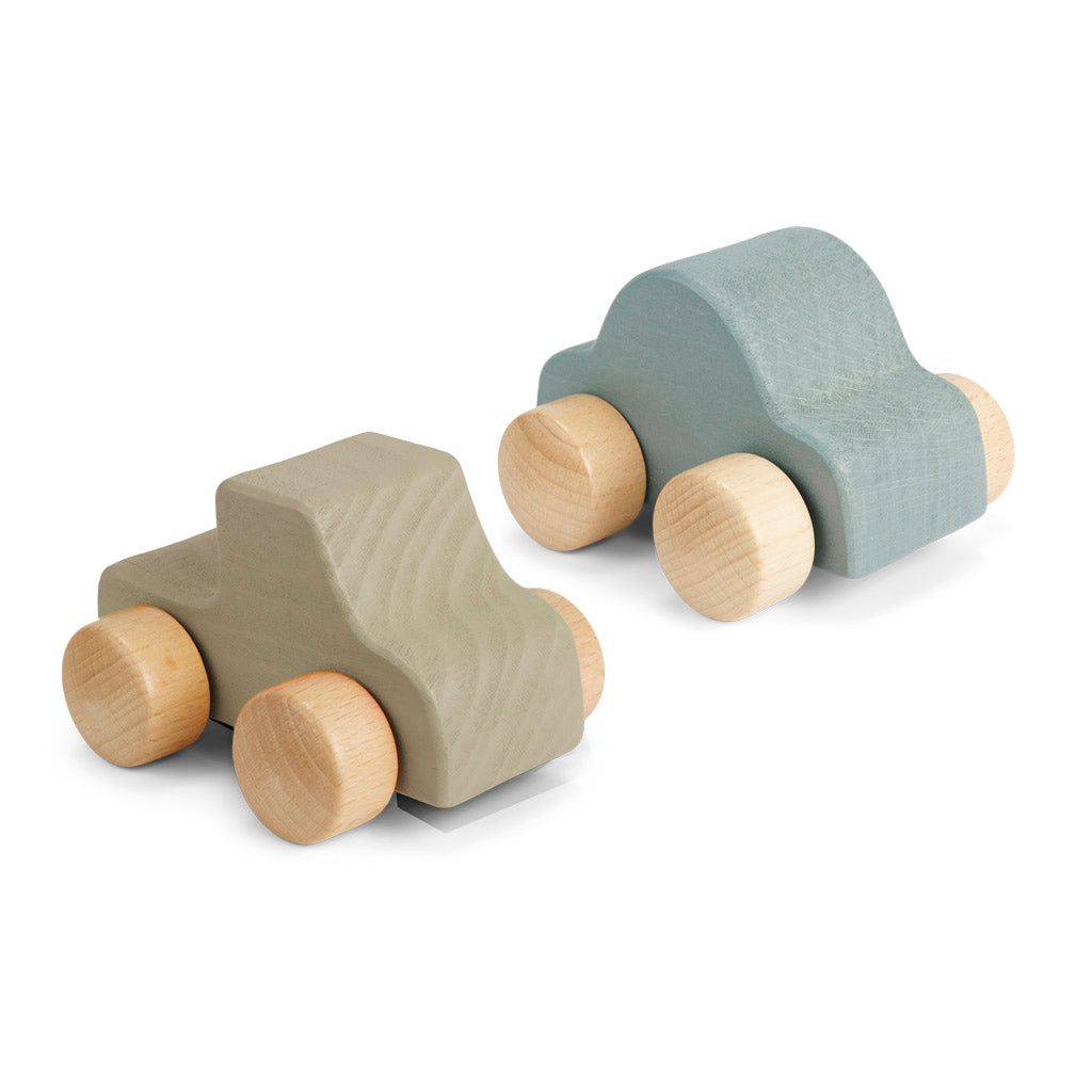 nuuroo Theo træbiler - 2 stk. Legetid Blue / Grey