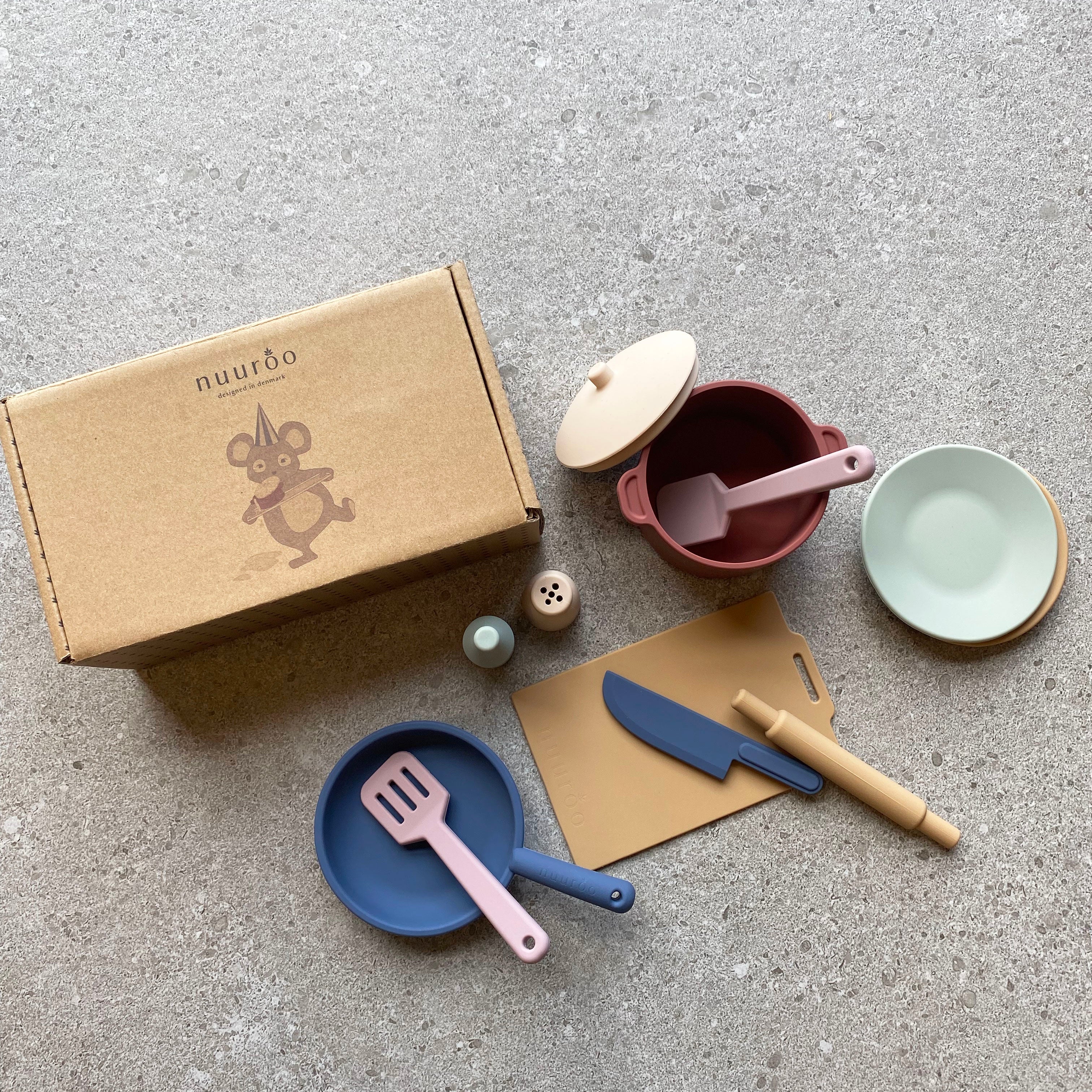 nuuroo Adam silicone kitchen playset - 12 pcs Legetøj Multi mix