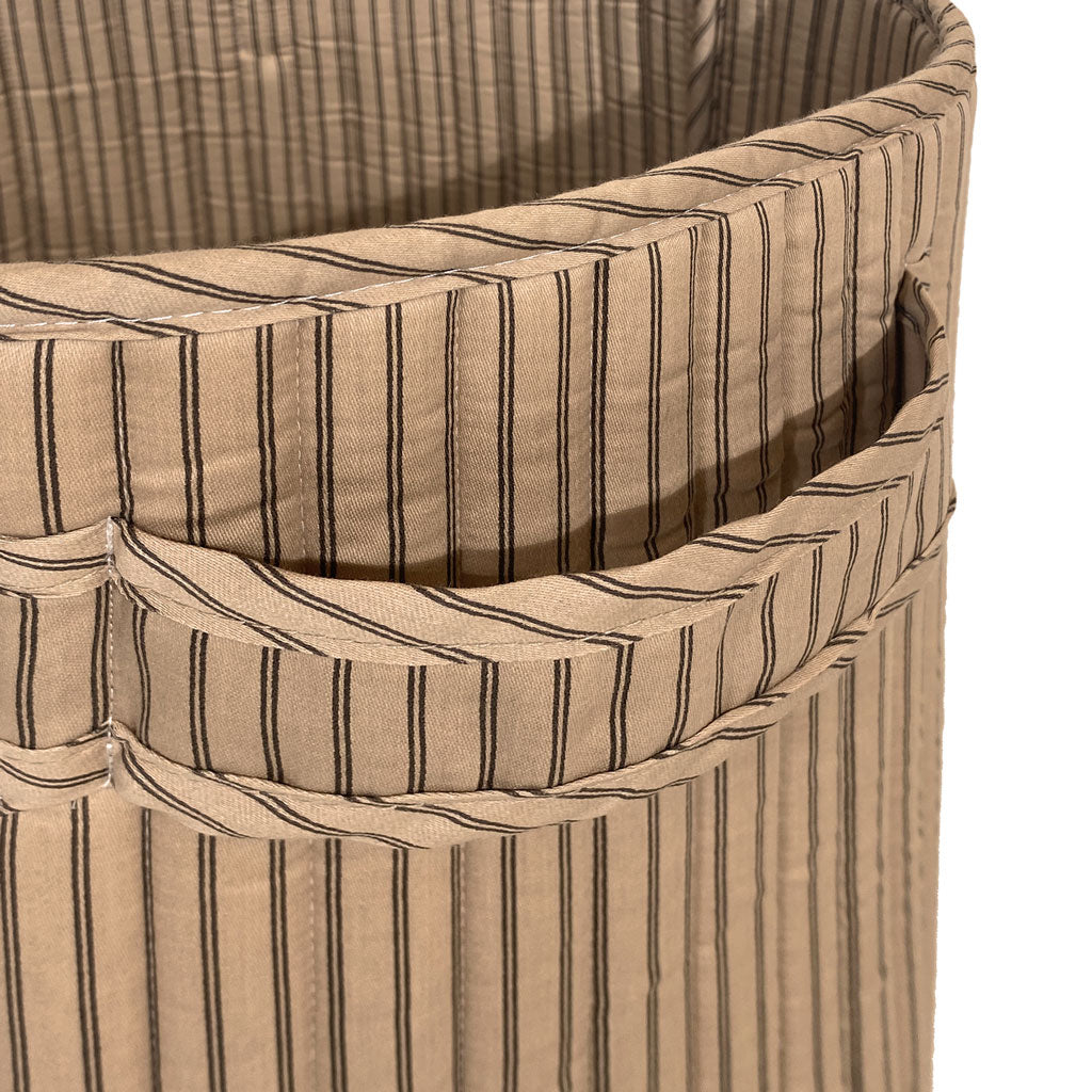 nuuroo Hunter kviltet opbevaringskurv - medium Lagen Cream stripe