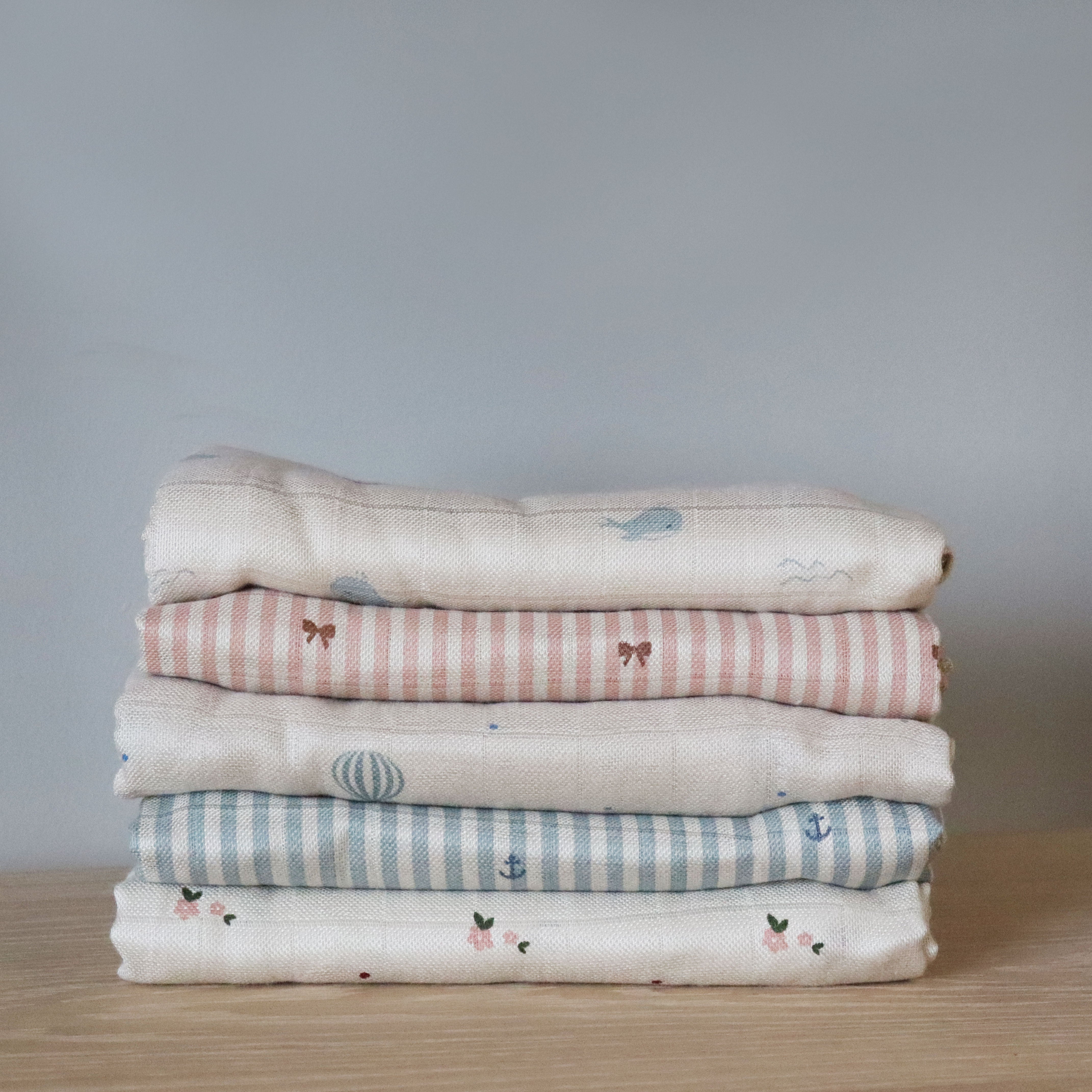 nuuroo Josefine bambus stofble - 2 stk. Stofble Stripe anchor