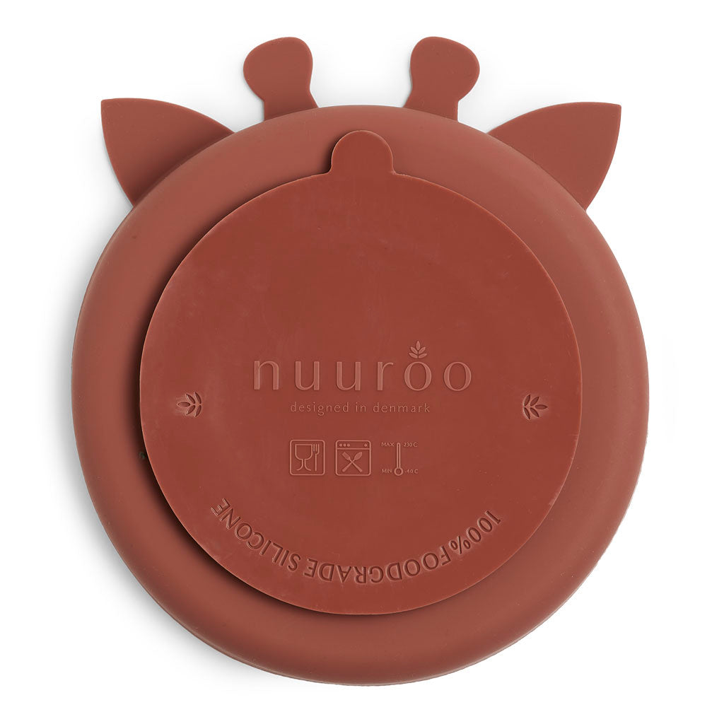 nuuroo Orla ruminddelt tallerken - giraf Tallerken Mahogany