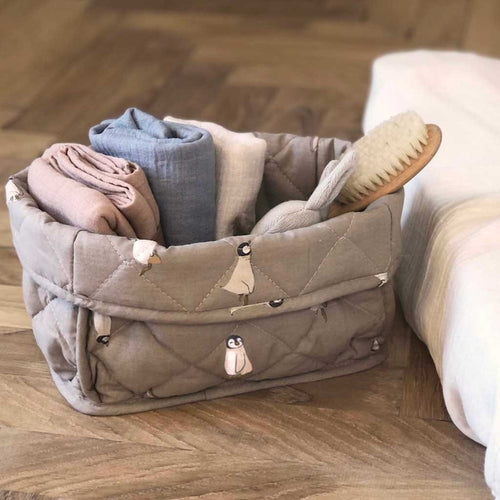 nuuroo Petu Petu - Kres quiltet opbevaringskurv - stor Storage bag Penguin