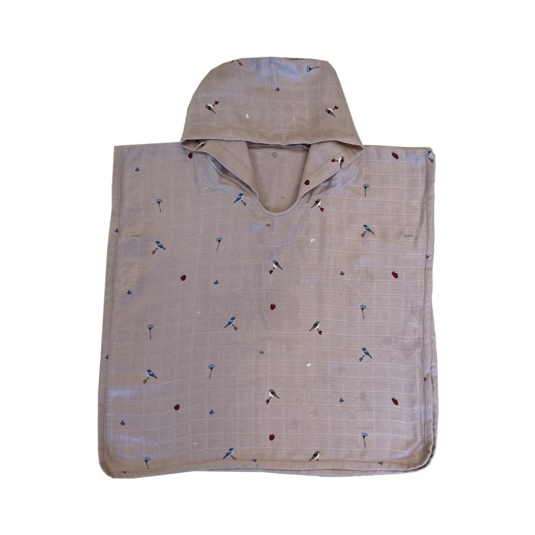 nuuroo Petu Petu - Mason muslin poncho Poncho Flower bird