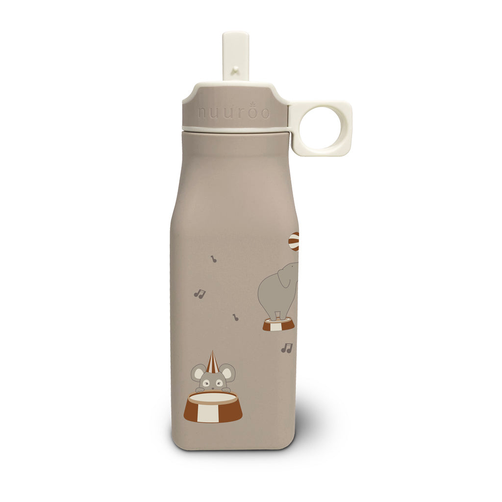 nuuroo Storm silikone drikkedunk - 450 ml Drinking bottle Cream carnival train