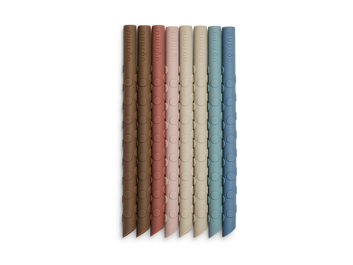 nuuroo Ada silicone sugerør - 8 stk. Sugerør Color mix
