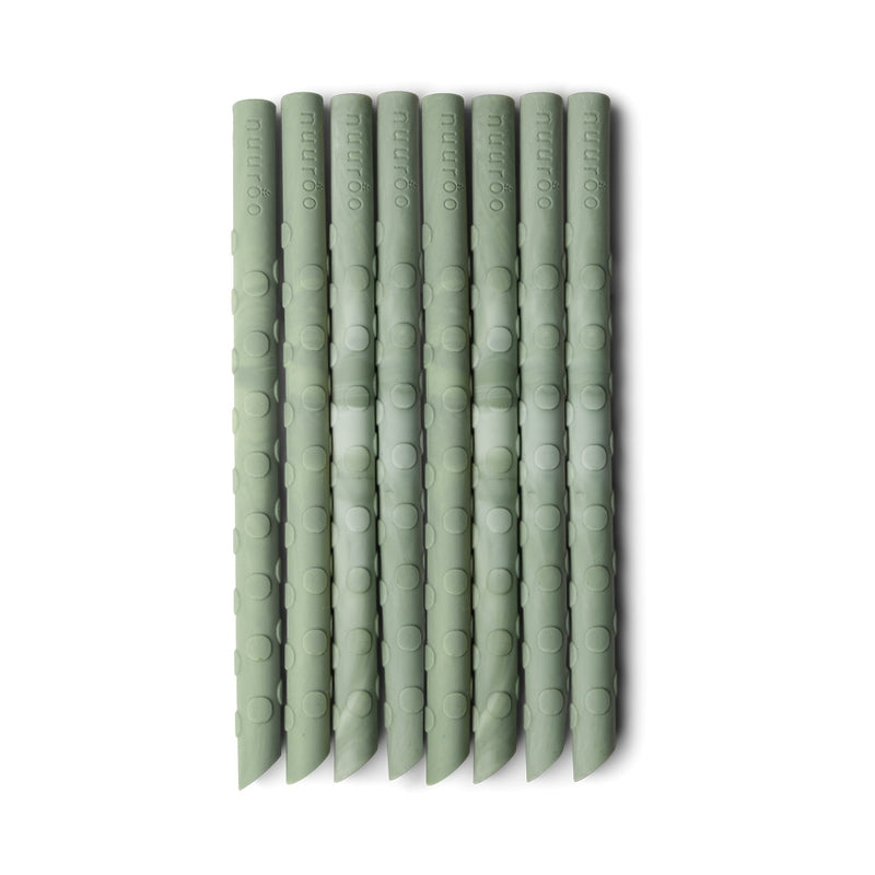nuuroo Ada silicone sugerør - 8 stk. Sugerør Light green mix