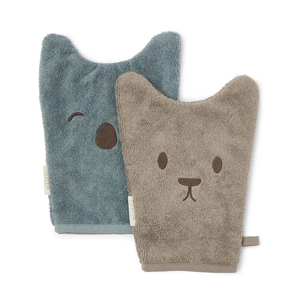 nuuroo Agnes vaskeklude - 2 stk. Face cloth Cobblestone / Lead