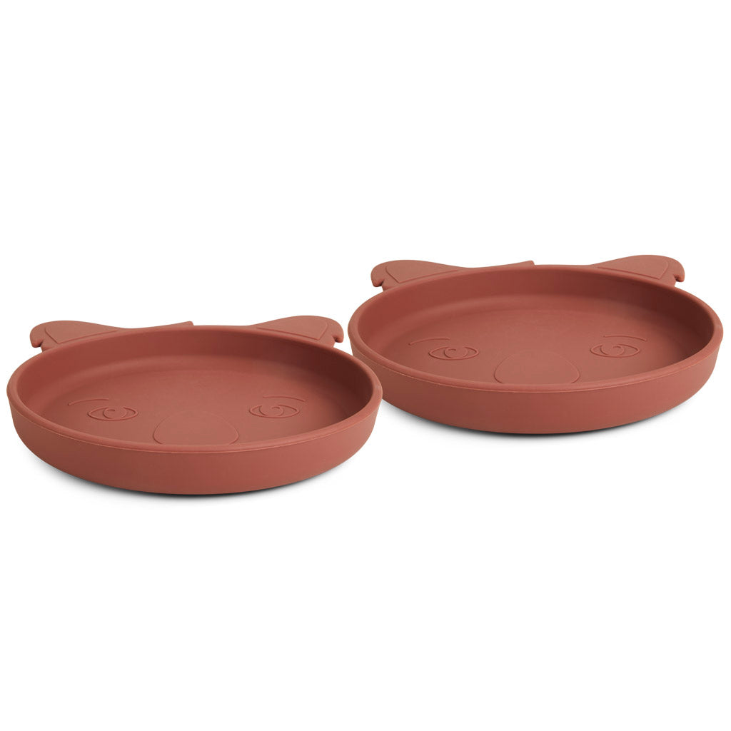 nuuroo Akila silikone tallerken - 2 stk. Tallerken Mahogany