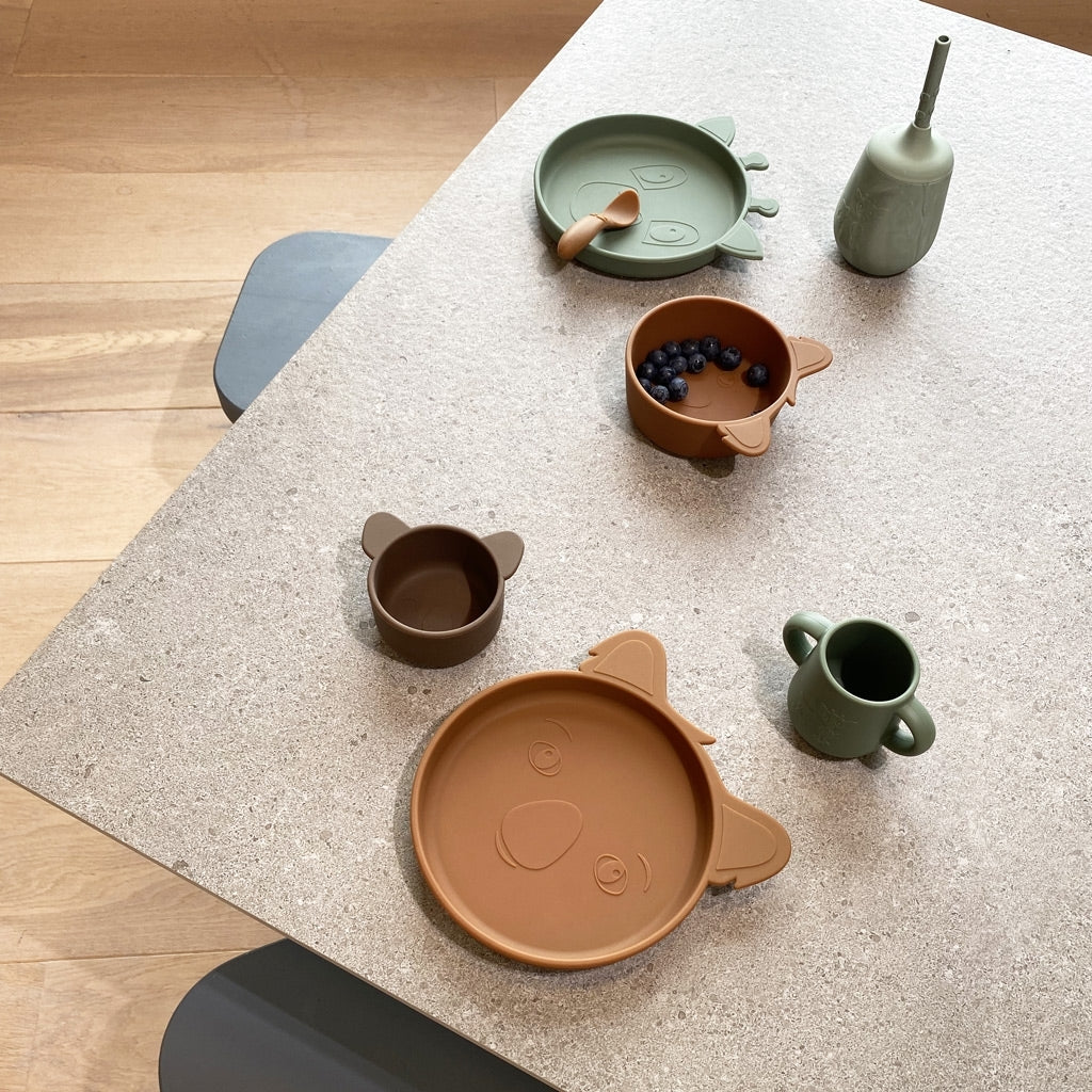 nuuroo Akila silikone tallerken - 2 stk. Tallerken Dusty green