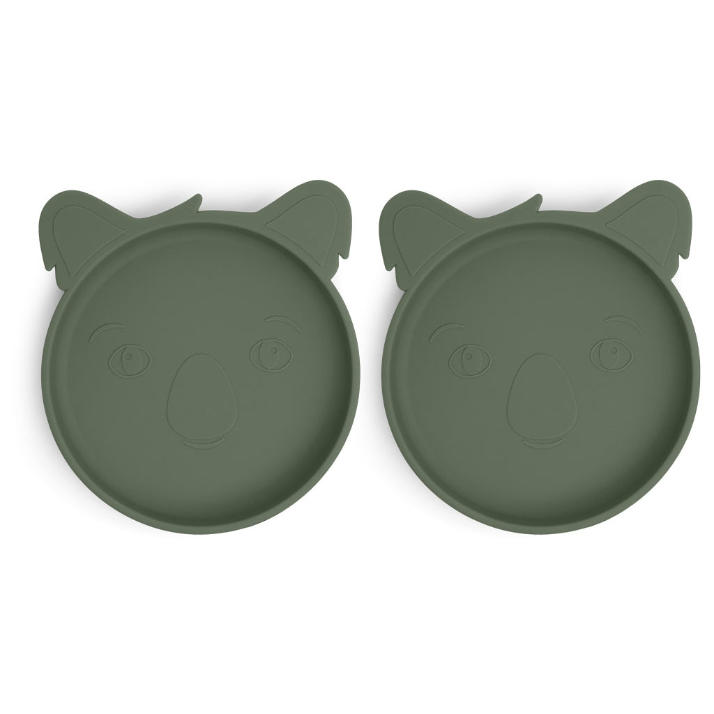 nuuroo Akila silikone tallerken - 2 stk. Tallerken Dusty green