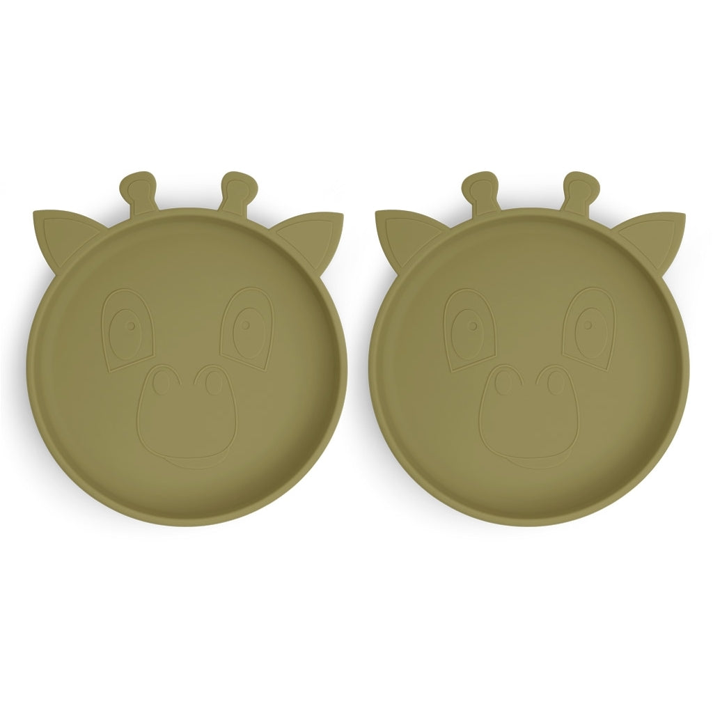 nuuroo Akila silikone tallerken 2-pak Tallerken Olive green