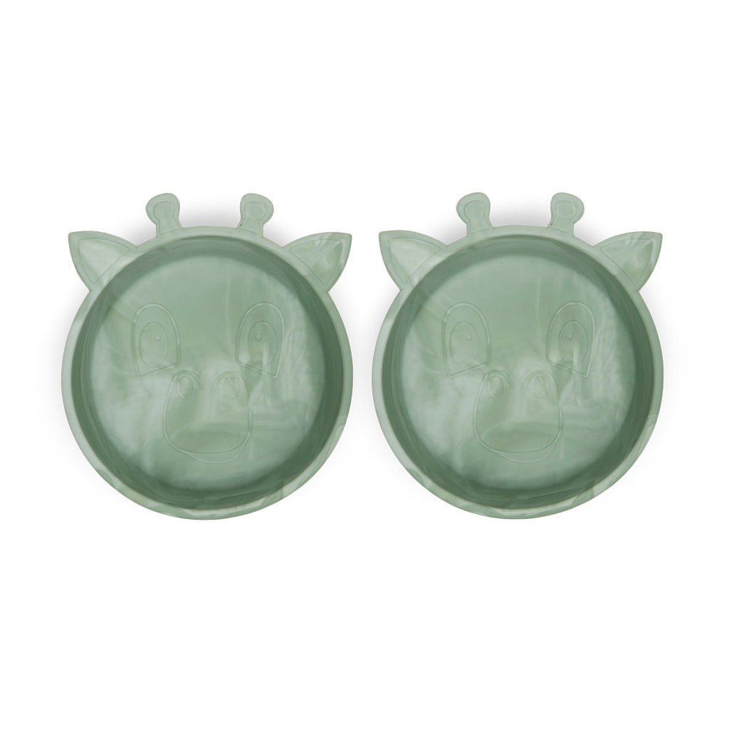 nuuroo Alex silikone dyb tallerken - 2 stk. Dyb tallerken Light green mix