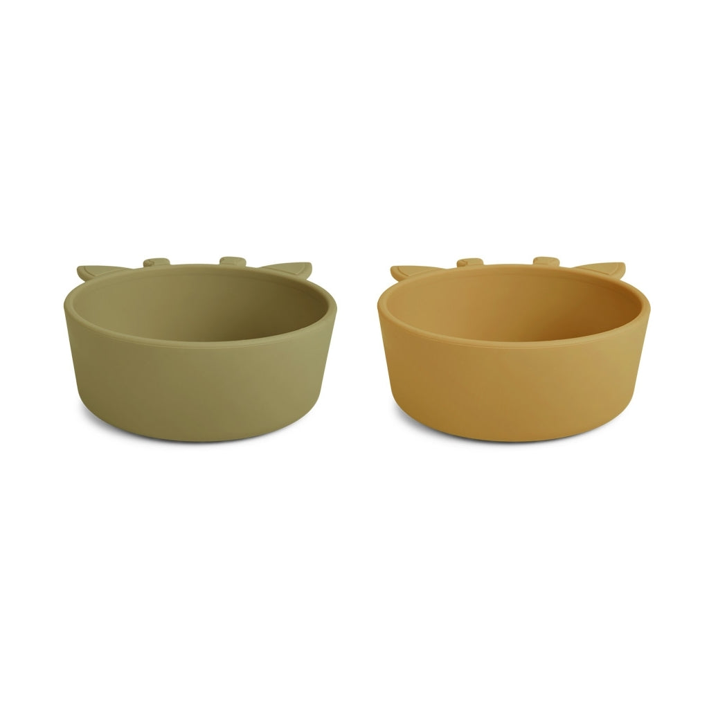 nuuroo Alex dyb tallerken 2-pak Dyb tallerken Olive green / Dusty yellow