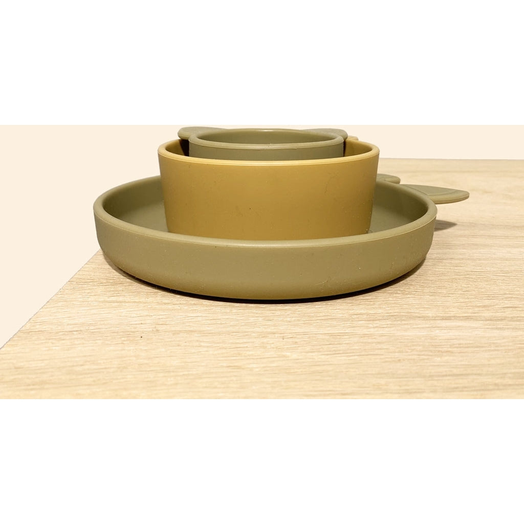 nuuroo Benni silikone servicesæt - 3 stk. Spisesæt Olive green