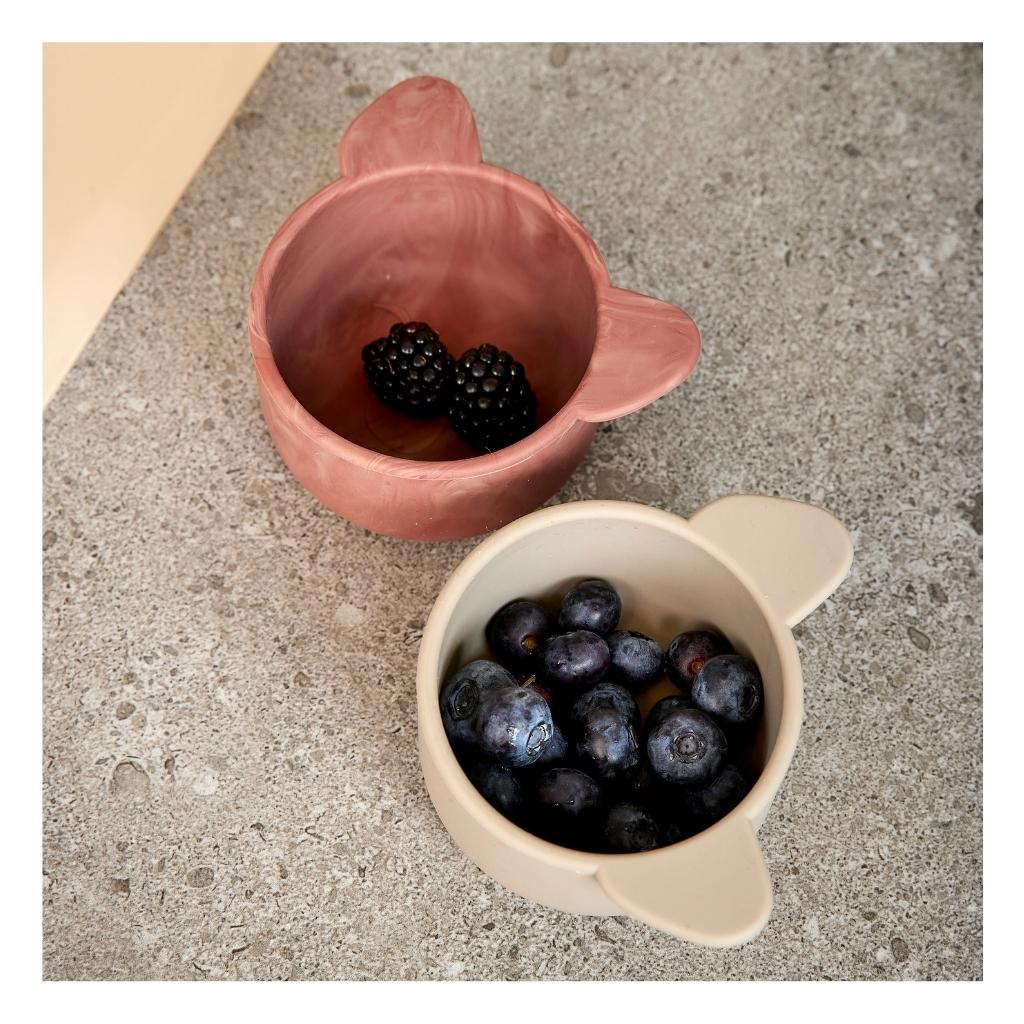 nuuroo Rosa silikone snackskål - 2 stk. Snackskål Red mix