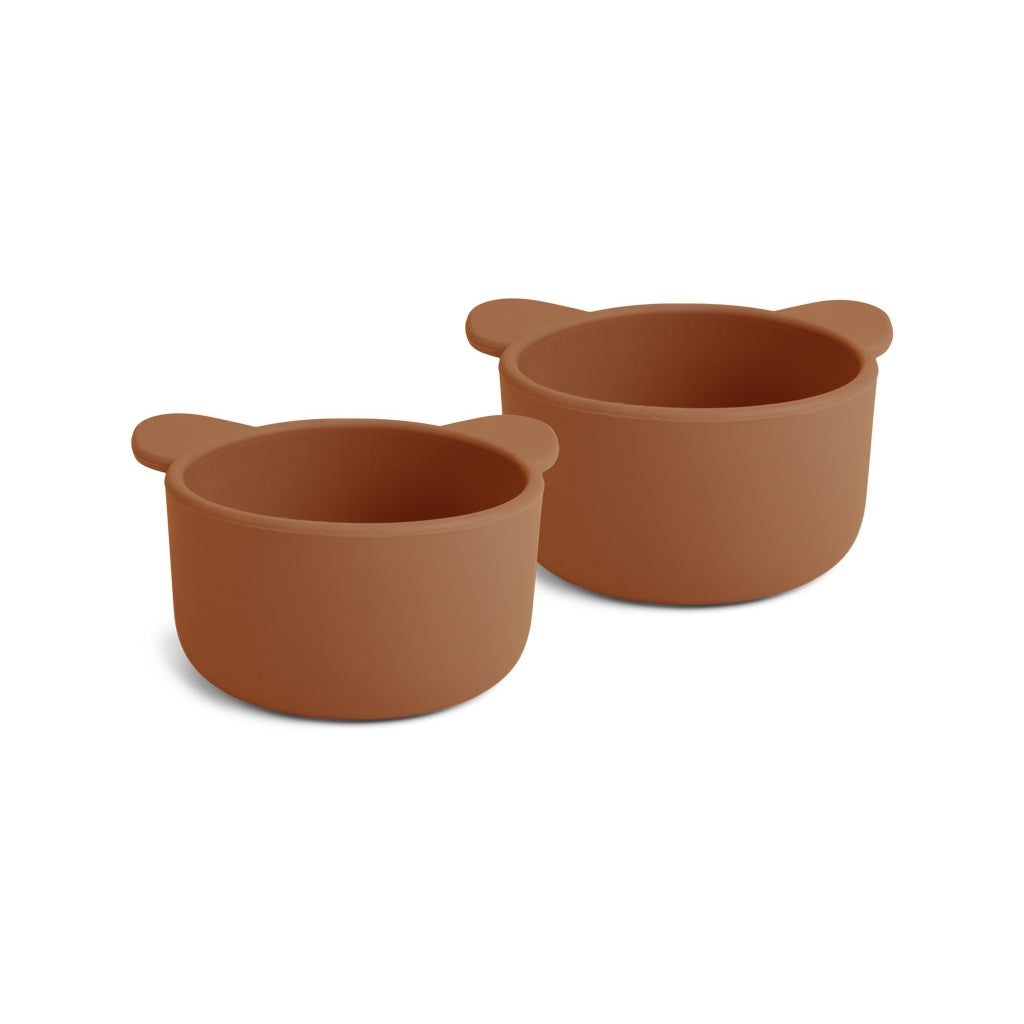 nuuroo Rosa silikone snackskål - 2 stk. Snackskål Caramel Café