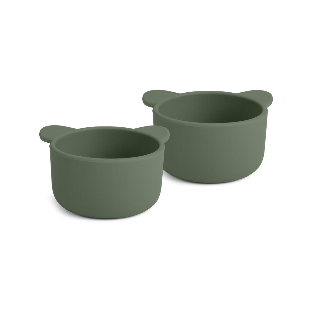 nuuroo Rosa silikone snackskål - 2 stk. Snackskål Dusty green