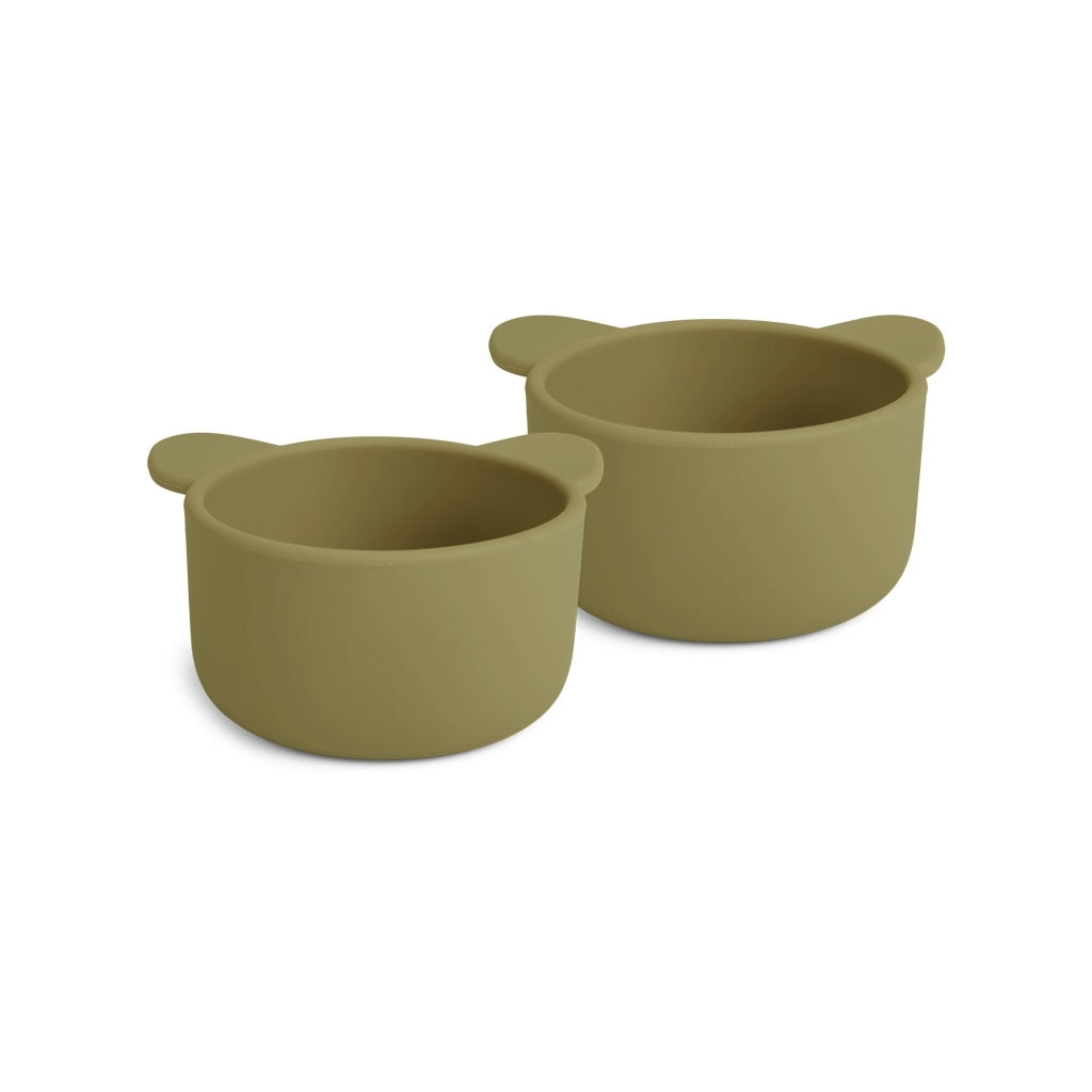 nuuroo Rosa silikone snackskål - 2 stk. Snackskål Olive green