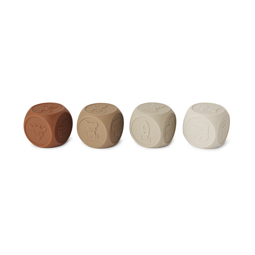 nuuroo Sana silicone dice 4 pack Legetøj Brown color mix
